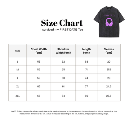 [Pre-Order預購] Black Washed Tee "I Survived my First Date"