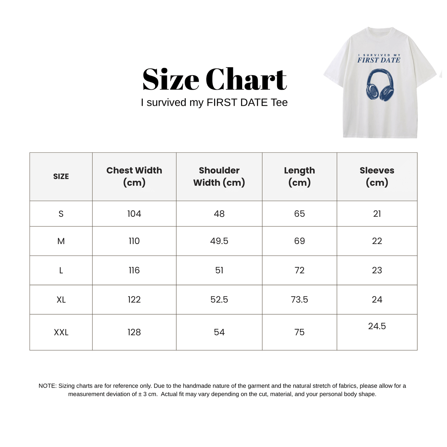 [Pre-Order預購] White Tee "I Survived my First Date"